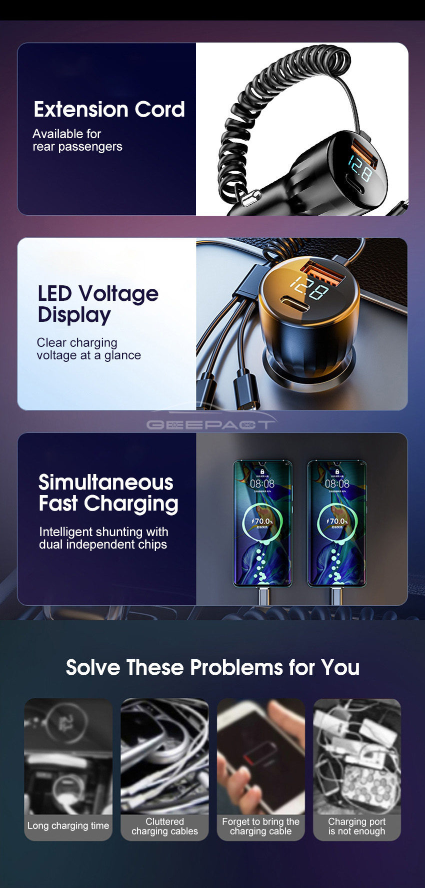 Geepact Car Charger QC4.0PD Lighter_img_7