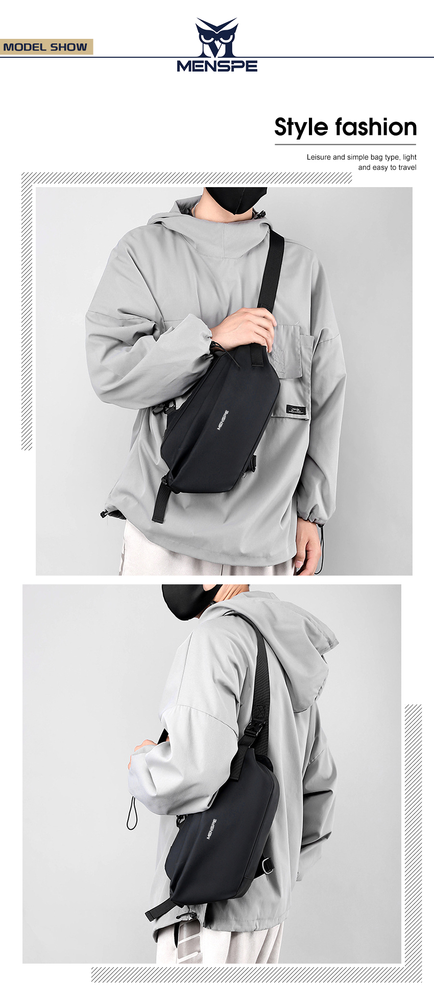 MENSPE Men Bag Nylon Chest Pack_img_10