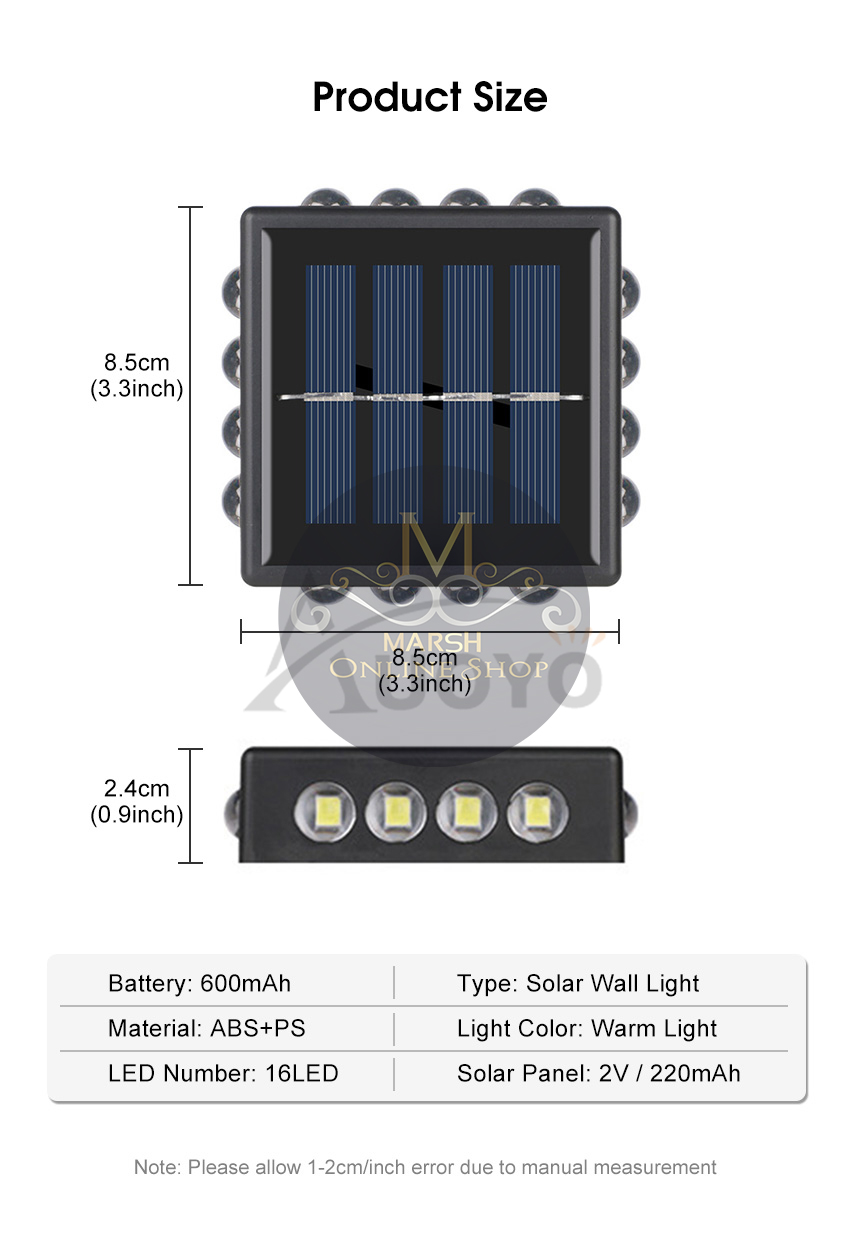 🔰✅Auoyo 2PCS Solar Wall Lamp Outdoor_img_7
