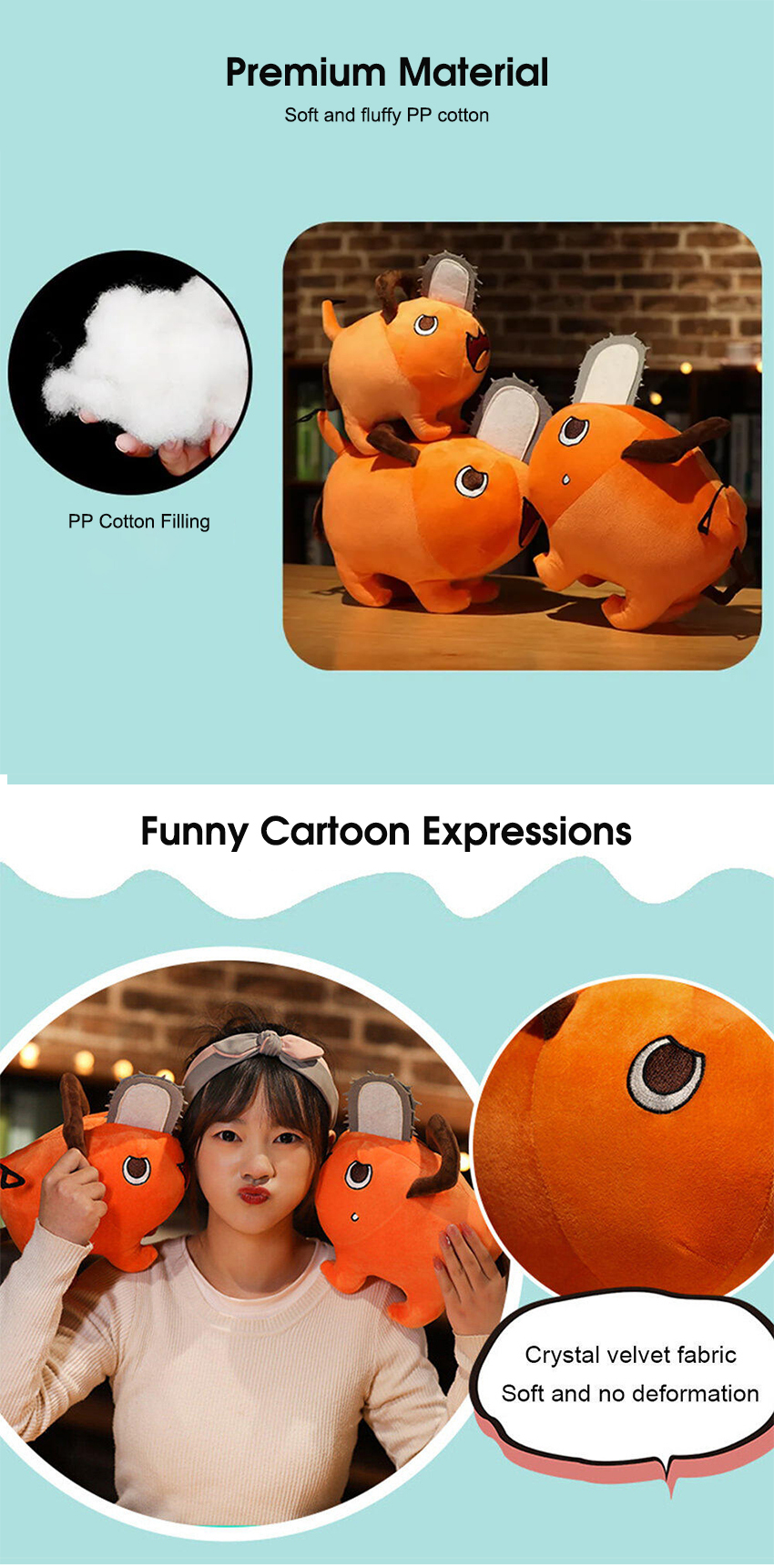 HelloKimi Plush Toys Chainsaw Anime Man_img_2