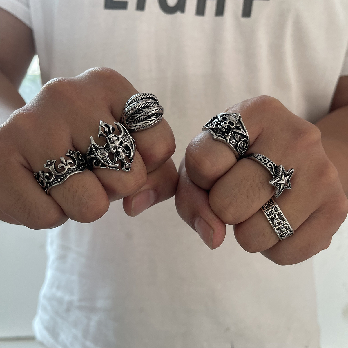 retro style ring set 6 piece - Image 1