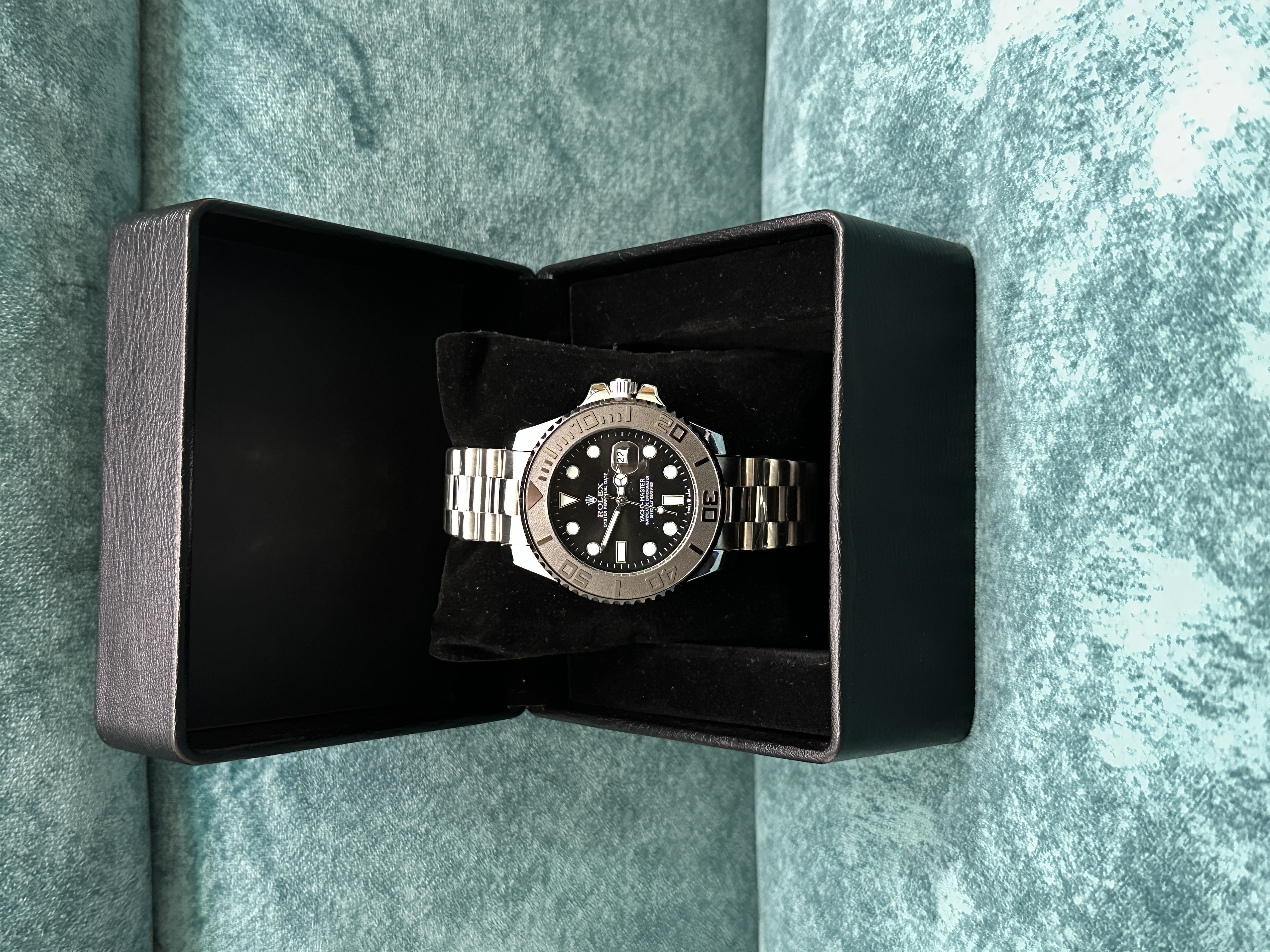 Rolex Yacht-Master Silver Chain - Black Dial