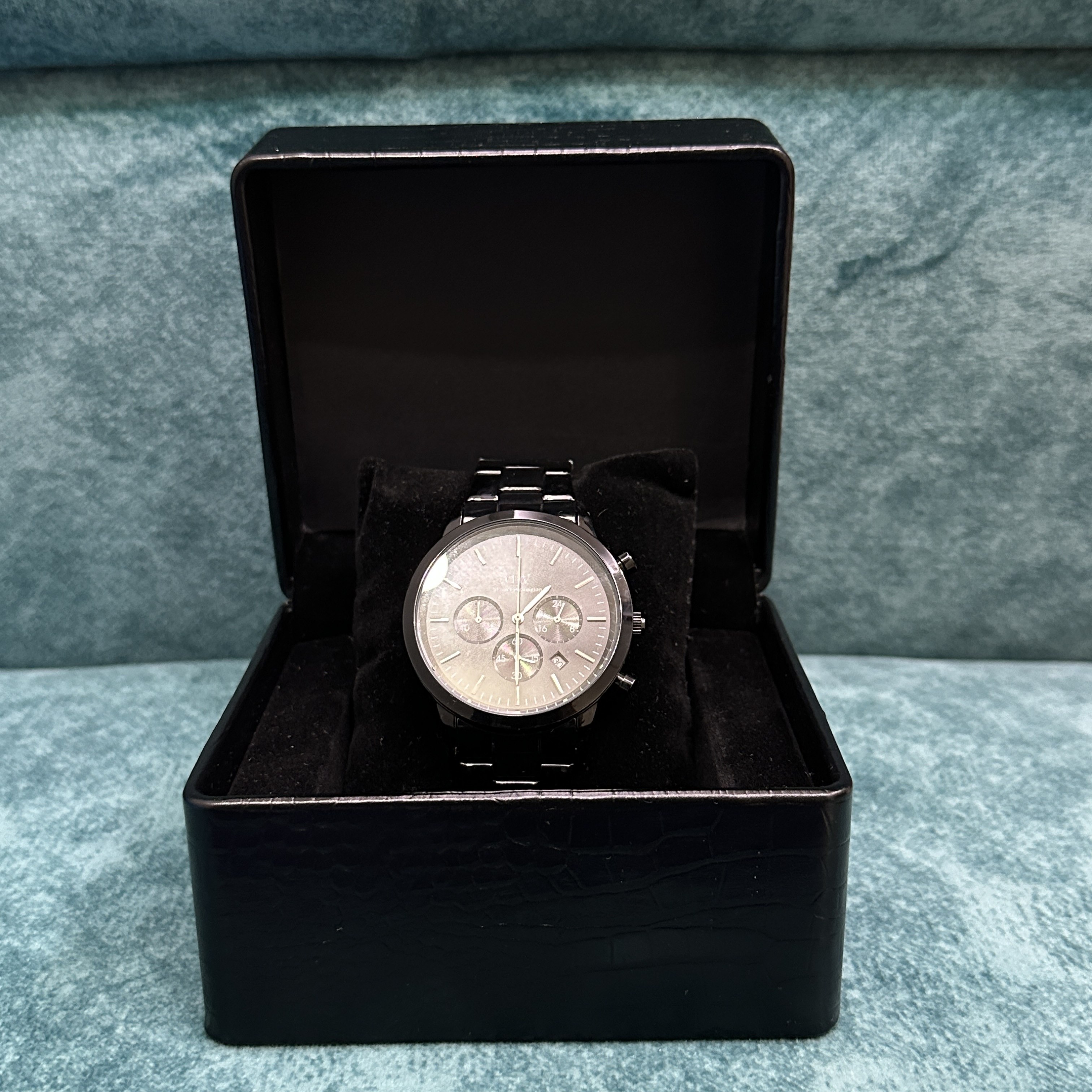 Daniel Wellington Iconic Chronograph Link Onyx S Black - Black Dial