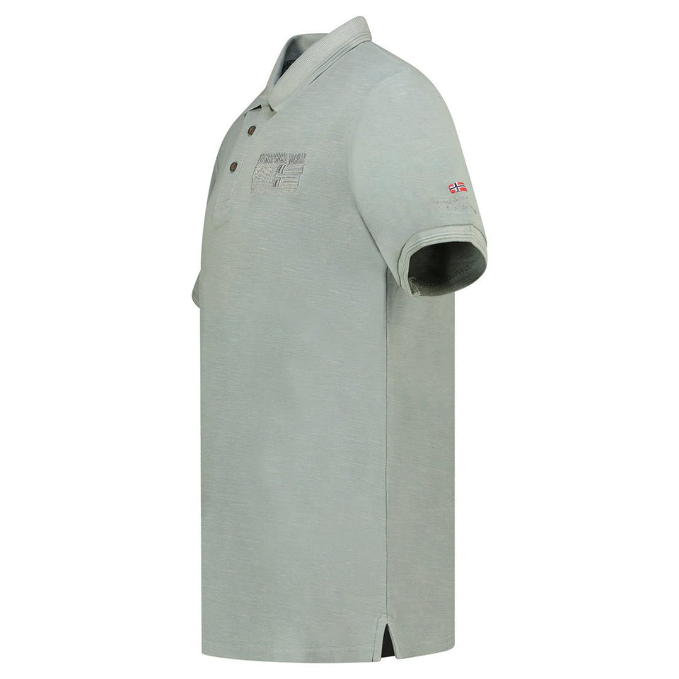 Embroidered polo shirt with flags and short sleeves Olive_img_2