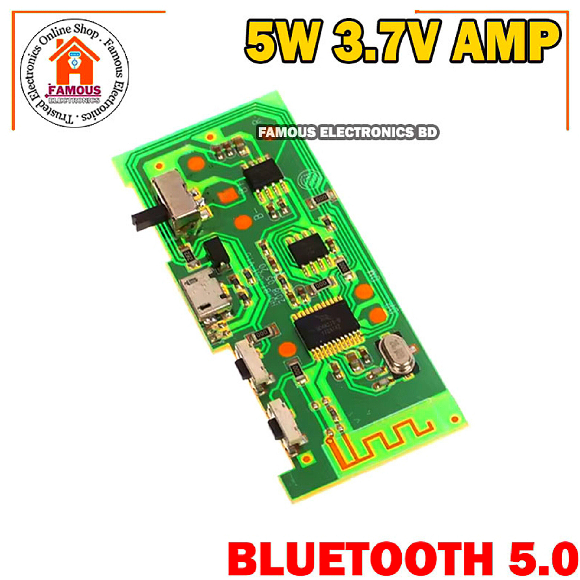 Multifunctional Bluetooth power amplifier board 3.7V 5W power amplifier circuit board audio module Premium Quality Sound_img_4