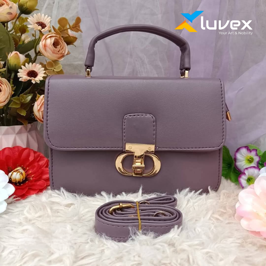 New China Leather Ladies Bag-Purple