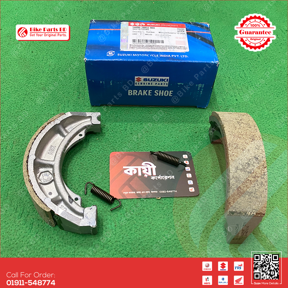 Break Shoe (Rear)-54400-28840-000 for Suzuki Gixxer & Gixxer SF (Old Model-Single dink) bike. thumbnail 2