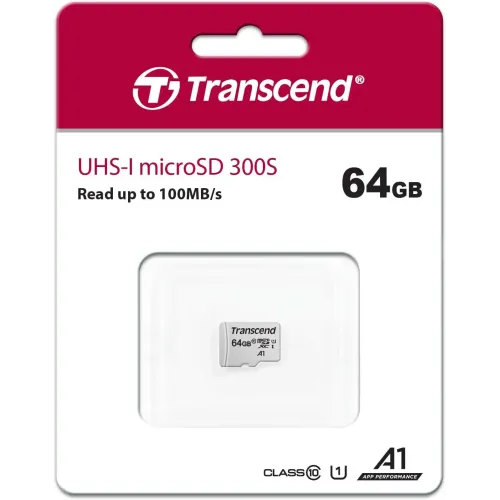 Transcend 64GB MicroSDXC/SDHC 300S Class 10 Memory Card (TS64GUSD300S)_img_1