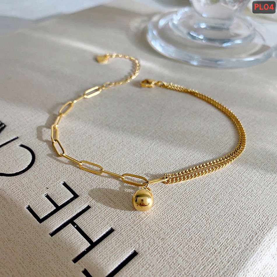 High-grade stitching chain gold ball anklet payel PL05(Materials: Stainless steel Color guarantee)_img_1
