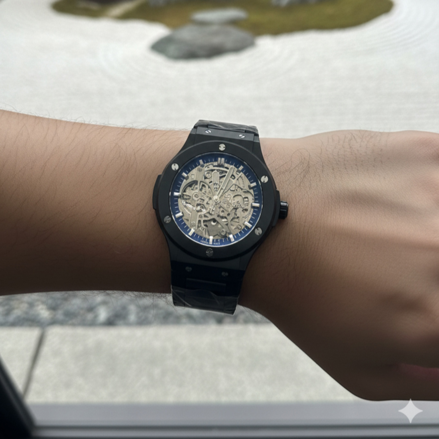 Hublot style skeleton automatic men’s watch Black Edition_img_4