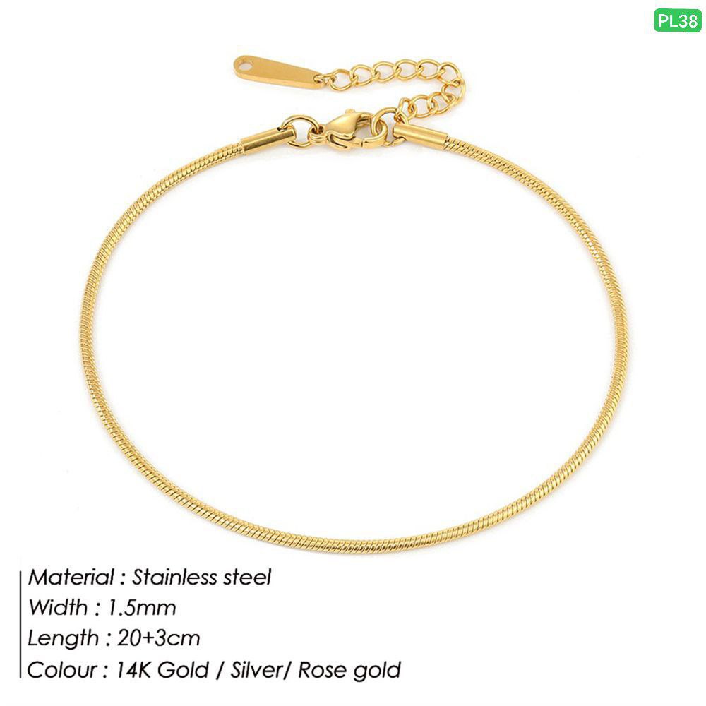 1 Chain 14K Gold Anklet PL38(Materials: Stainless steel Color guarantee)🌸_img_1