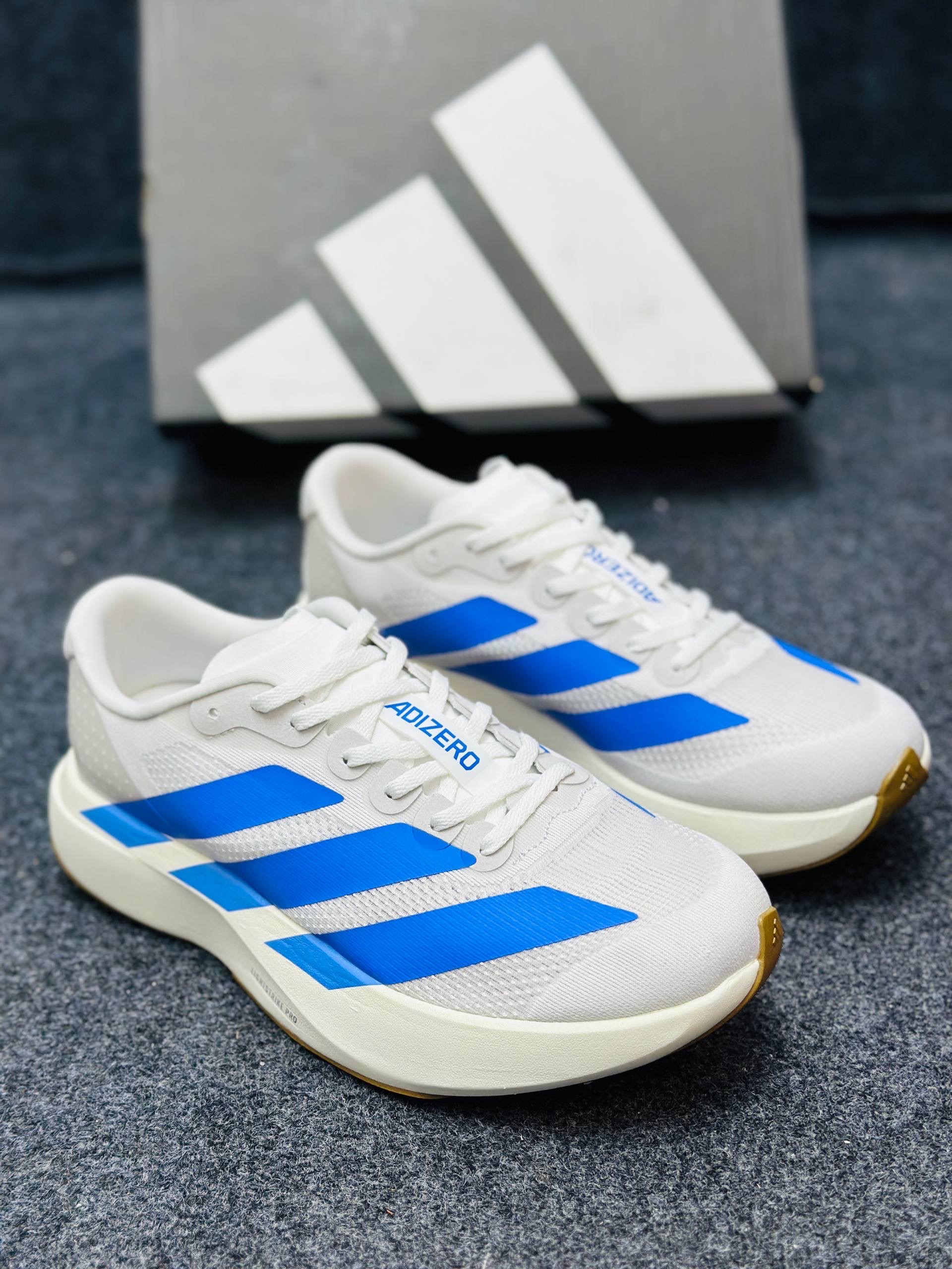 Adidas Adizero Evo SL: "Cloud White / Blue Fusion / Off White"