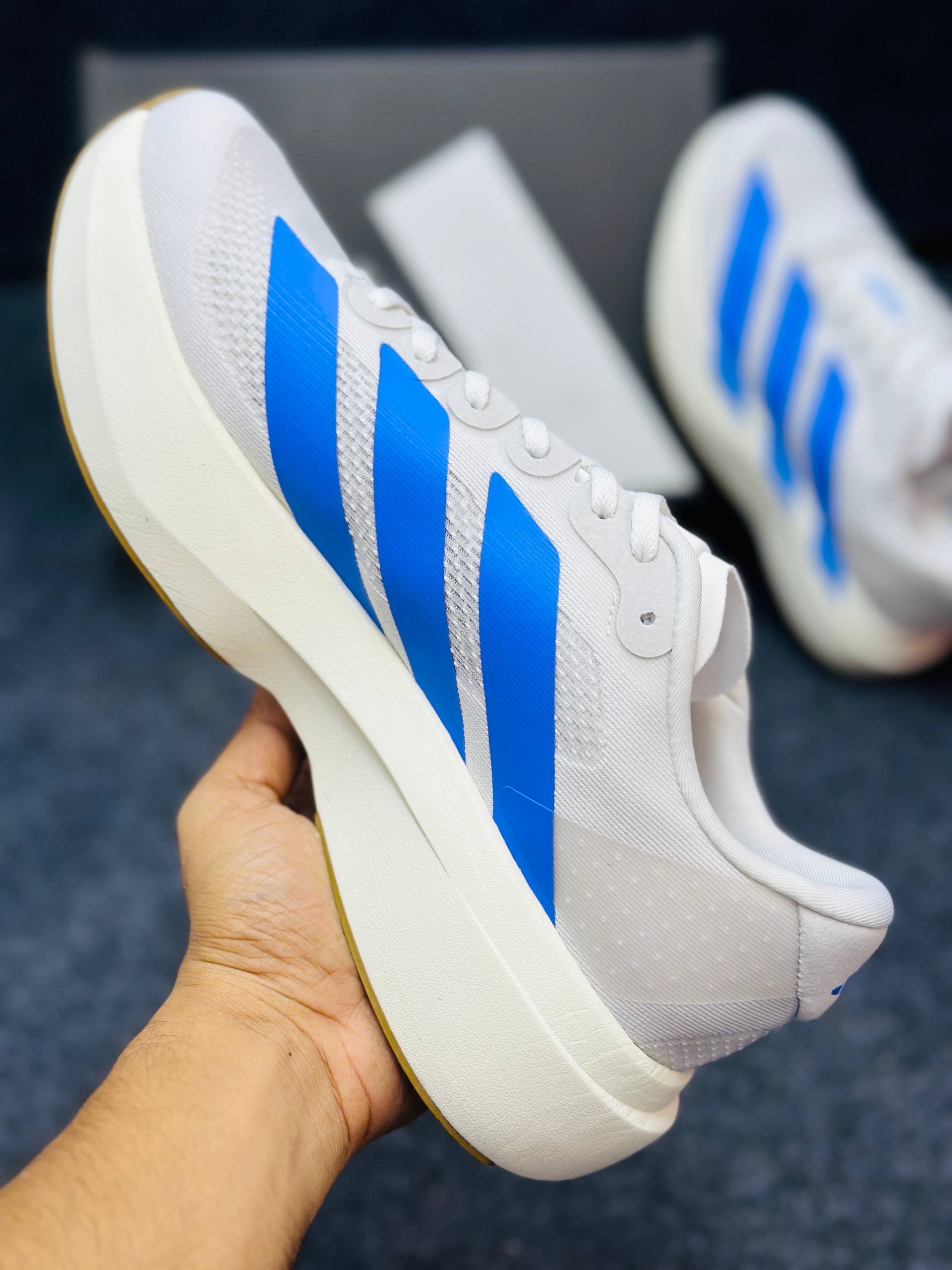 Adidas Adizero Evo SL: "Cloud White / Blue Fusion / Off White" thumbnail 3
