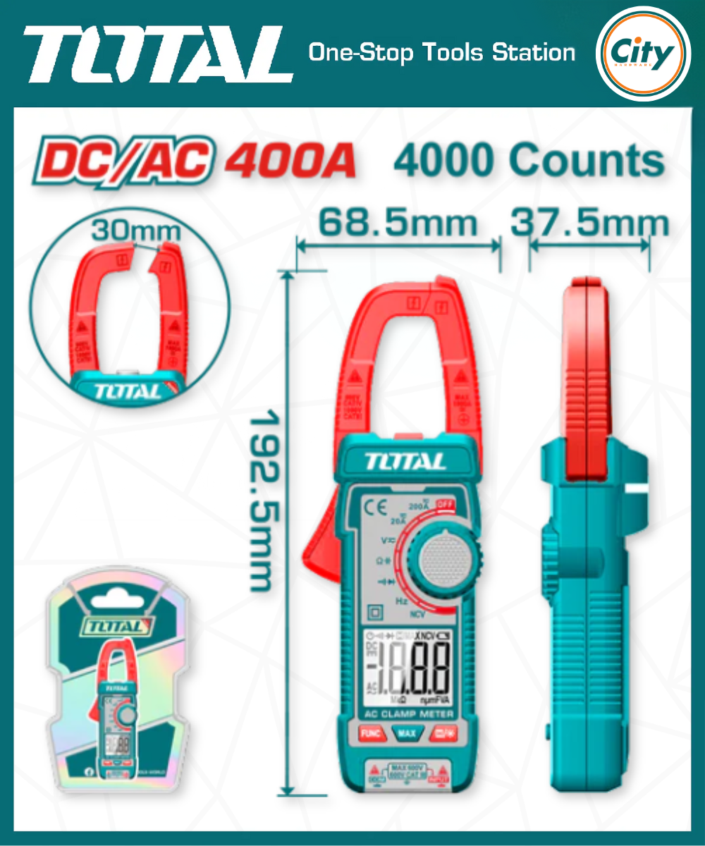 DC/AC ক্লাম্প মিটার 400A TOTAL TMT762002