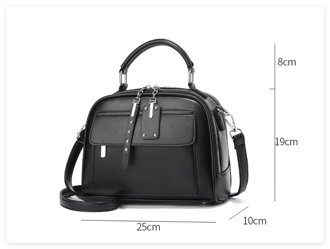 High end ladies' handbag multi-layer large capacity commuting bag(Black)_img_2