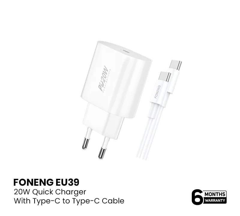 FONENG EU39 PD 20W Quick Charger With Type-C to Type-C Cable_img_0