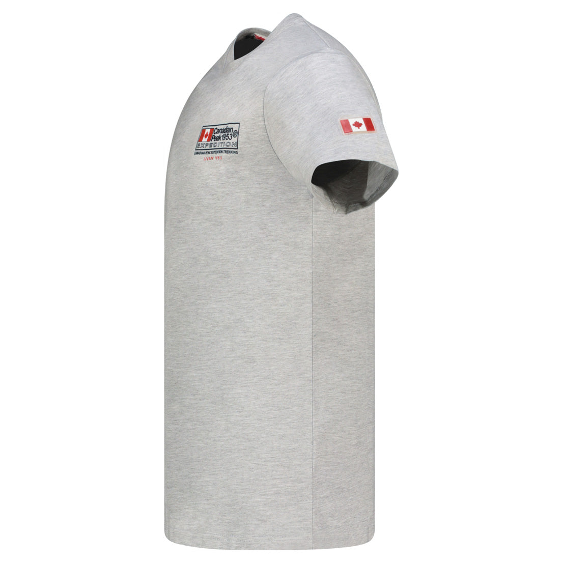Homme - T-Shirt Col Rond avec Drapeau sur la Poitrine Gris Clair_img_1