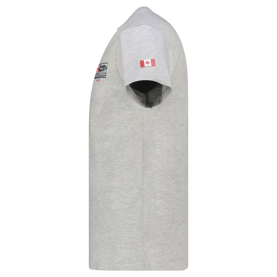 Homme - T-Shirt Col Rond avec Drapeau sur la Poitrine Gris Clair_img_2