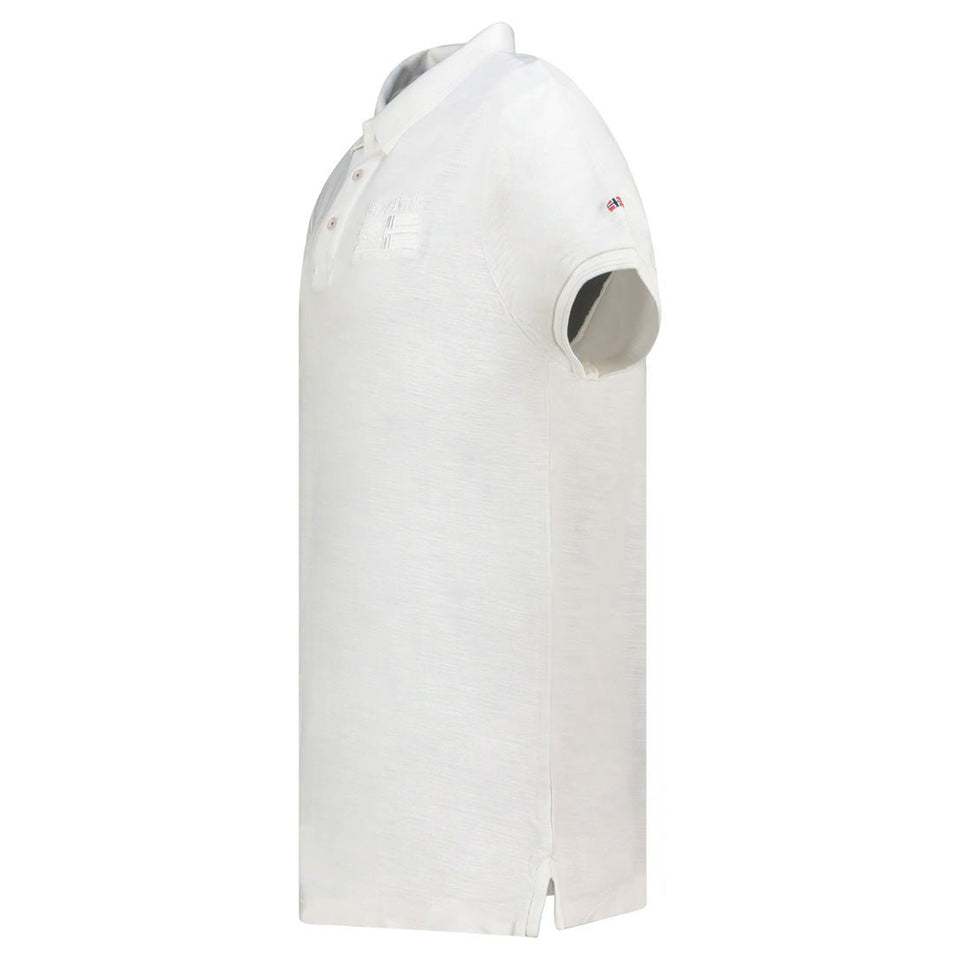 Embroidered polo shirt with flags and white short sleeves_img_2