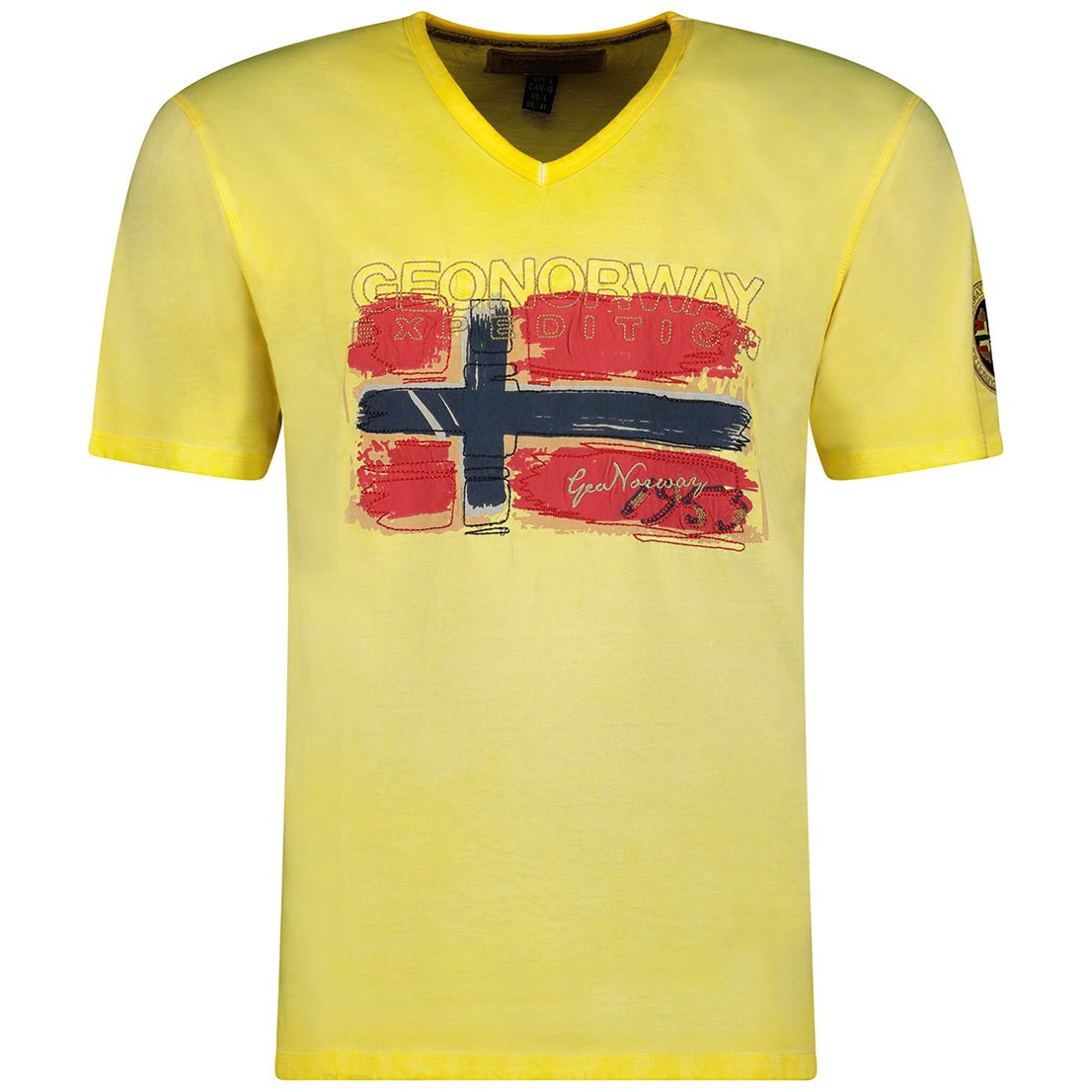 V-neck T-shirt Yellow