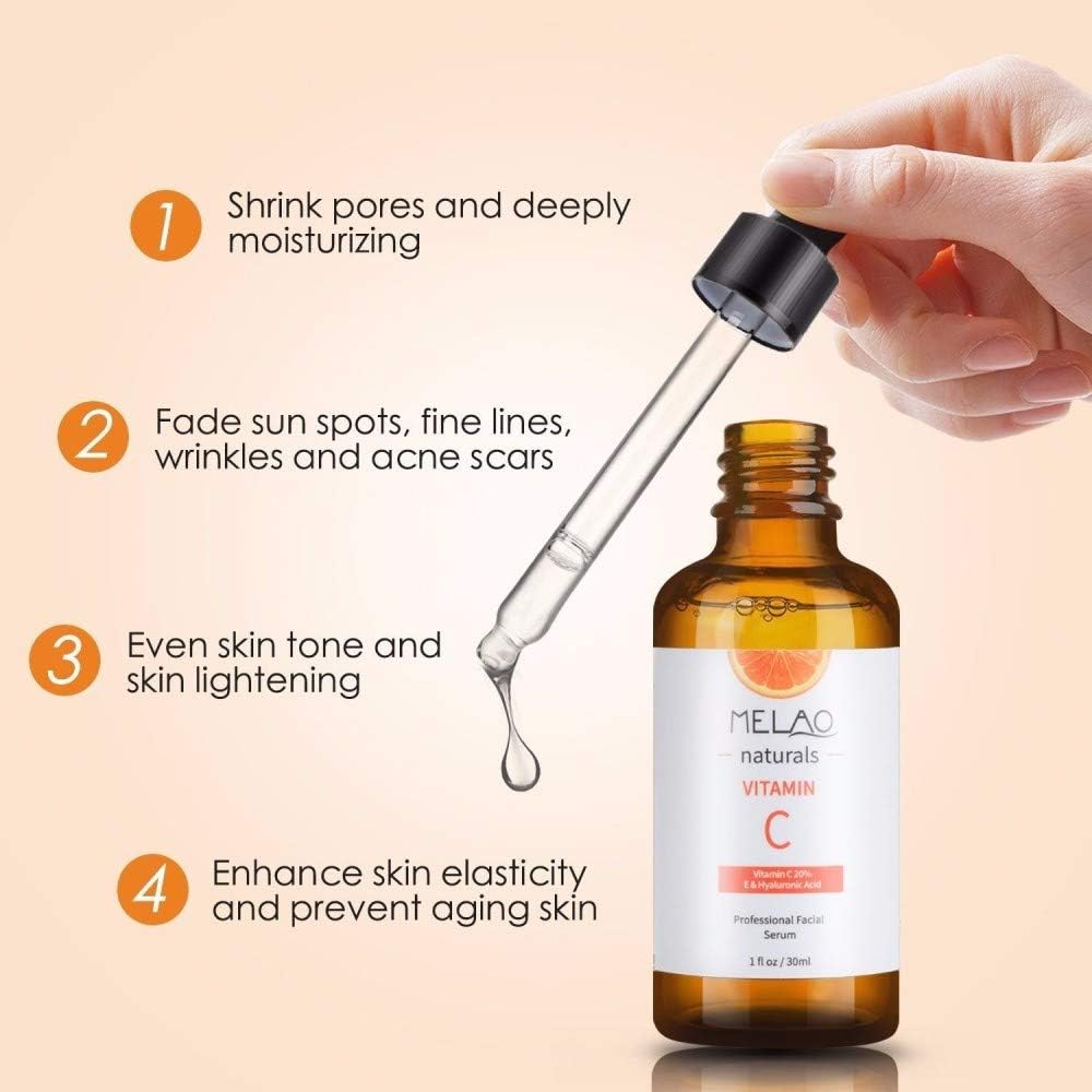 Melao Naturals Vitamin C Facial Serum with Vitamin C 20% E & Hyaluronic Acid_img_2