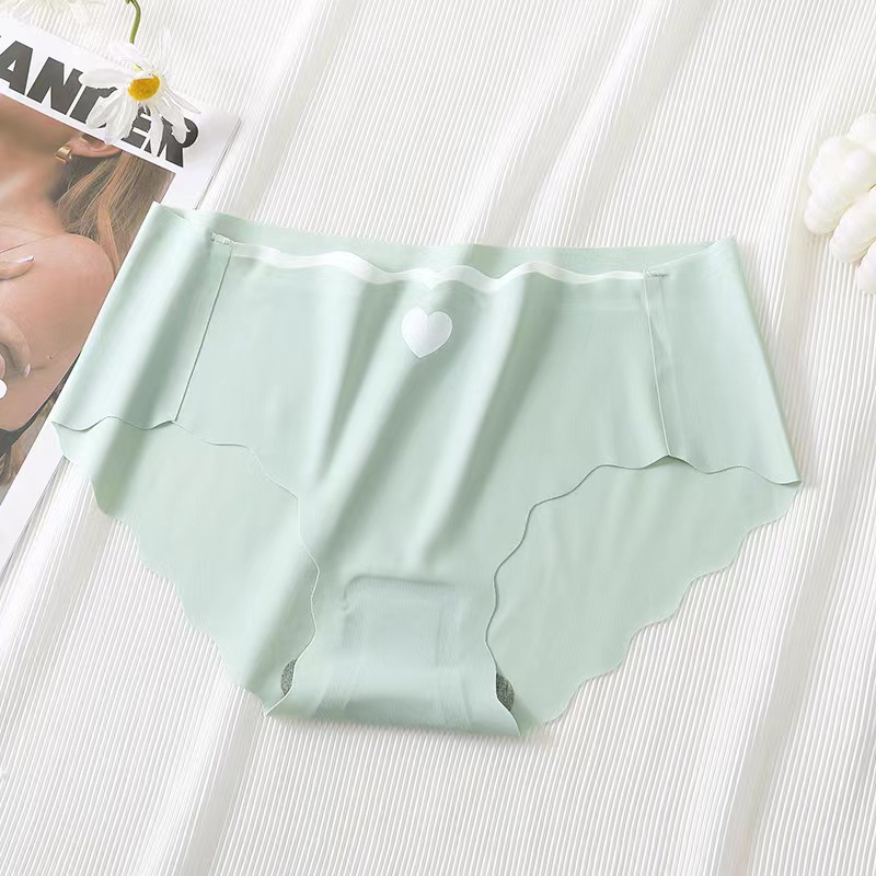 Women's Ice Silk Seamless Panties Soft Breathable Mid-Waist Briefs Comfortable Traceless Quick Dry Underwear Lingerie Intimates_img_12