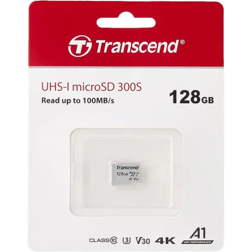 Transcend 128GB MicroSDXC/SDHC 300S Class 10 Memory Card (TS128GUSD300S)