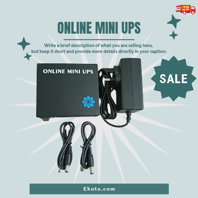 Router Backup Online Mini UPS 12V/12V/9V 6000mAh Powerfull Lithium ion Battery With Charger For Wifi Router, Onu,Access Control And IP Camera With Charger.