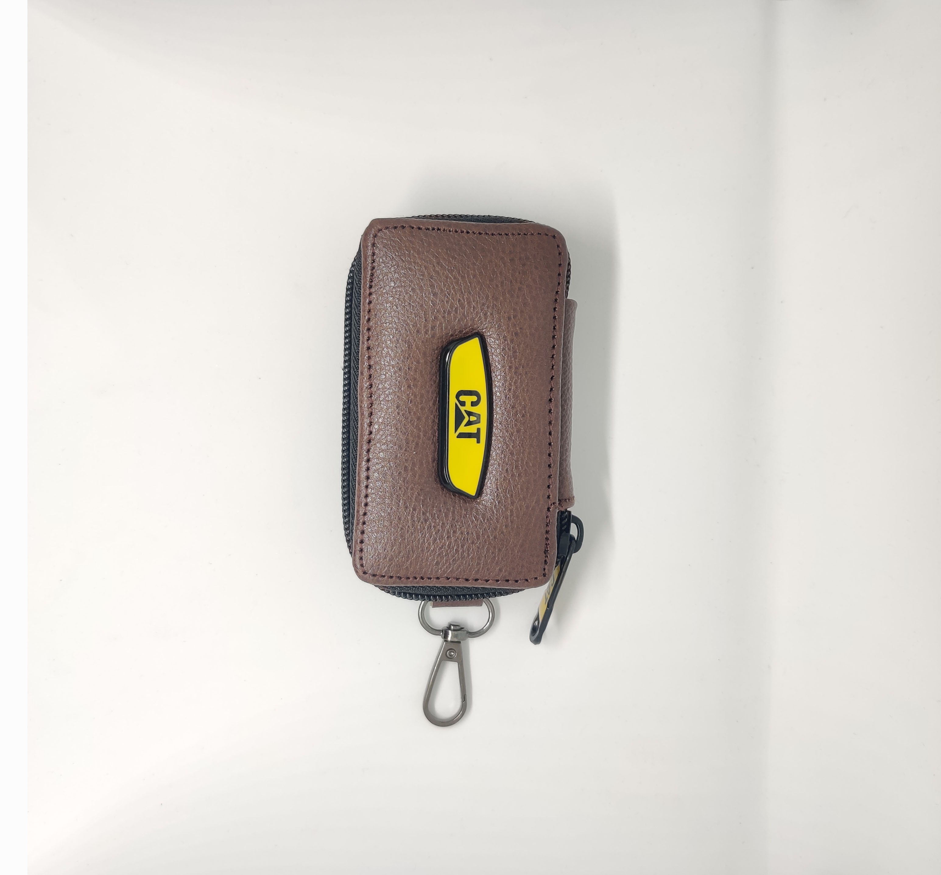 KroyShala Cat Design Leather Key Holder for Men – Zipper Wallet Keychain for Car, Bike, Bikers, Home & Office Use – 100% Genuine Leather_img_1