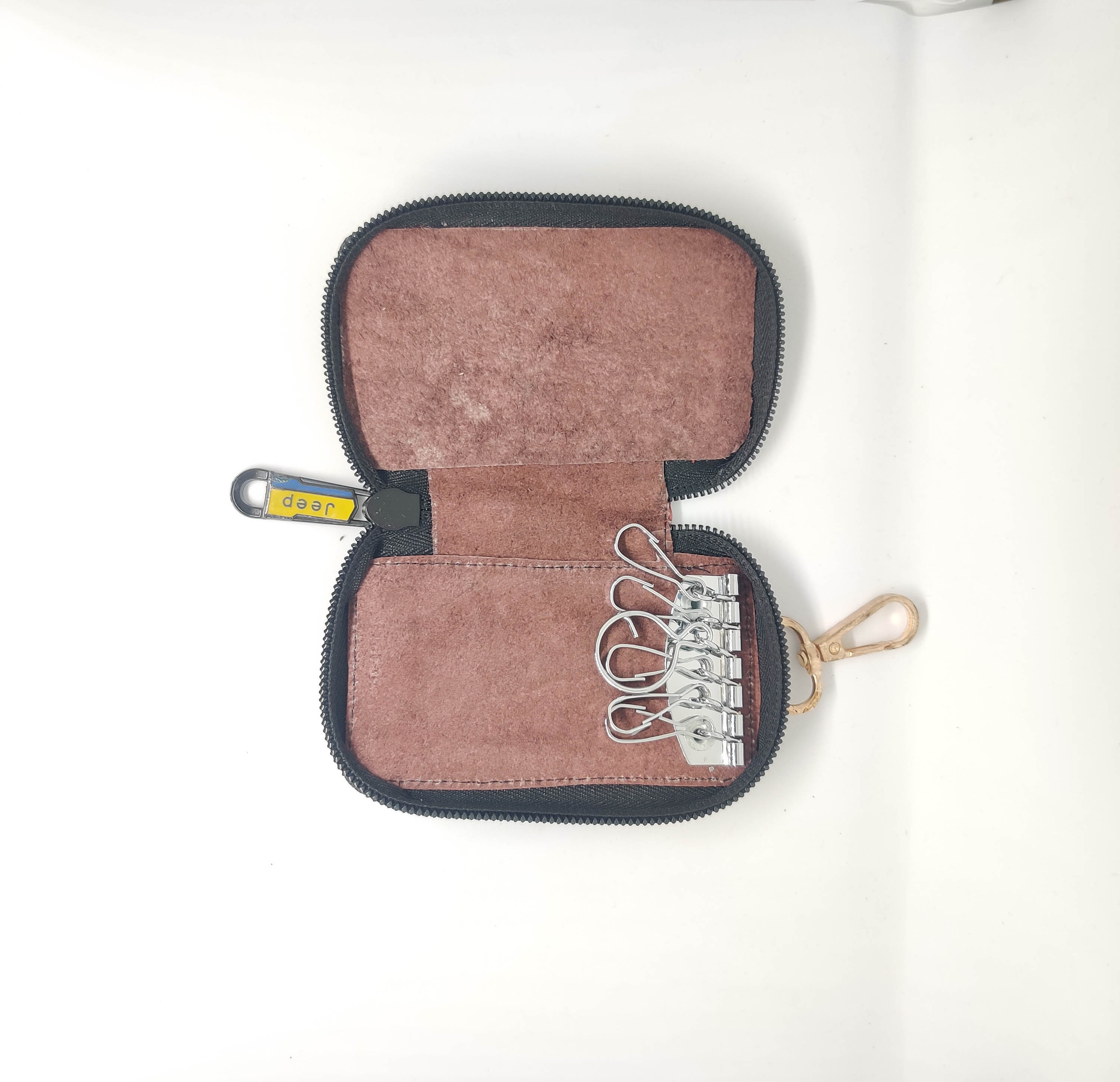 KroyShala Cat Design Leather Key Holder for Men – Zipper Wallet Keychain for Car, Bike, Bikers, Home & Office Use – 100% Genuine Leather_img_4
