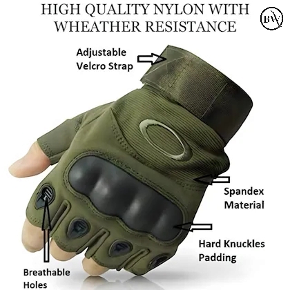 Premium Riding Half Finger Hand Gloves Okkley Brand_img_2