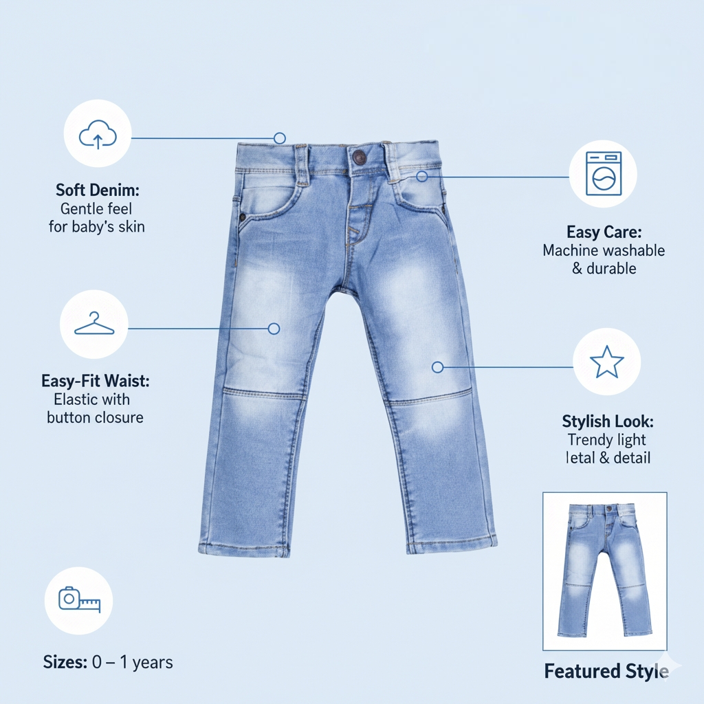 Baby Soft Stretch Stylish & Comfortable Denim Jeans Pants_img_4