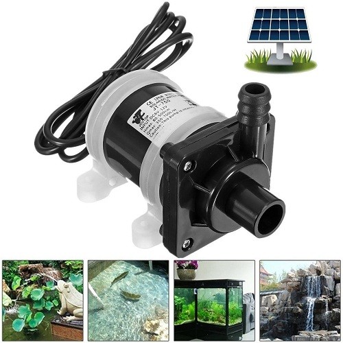 12 Volt DC Solar Powered Brushless Magnetic Submersible shafi water pump 300LH Fish Pond Aquarium Smooth Operation