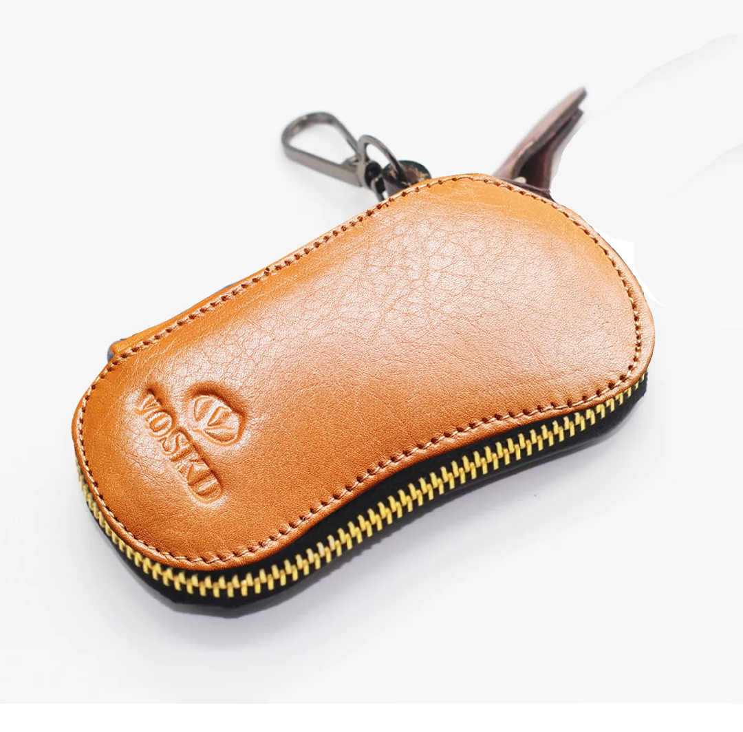 KroyShala Premium Leather Key Wallet – Money Bag Style Organizer for Keys & Cash – Black_img_2