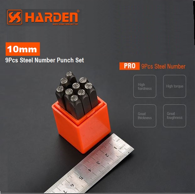 HARDEN 9Pcs Steel Number Punch Set ( 3mm | 4mm |5mm | 6mm | 8mm | 10mm ) Professional Quality Model: 610853 | 610854 | 610855 | 610856 | 610858 | 610859_img_11
