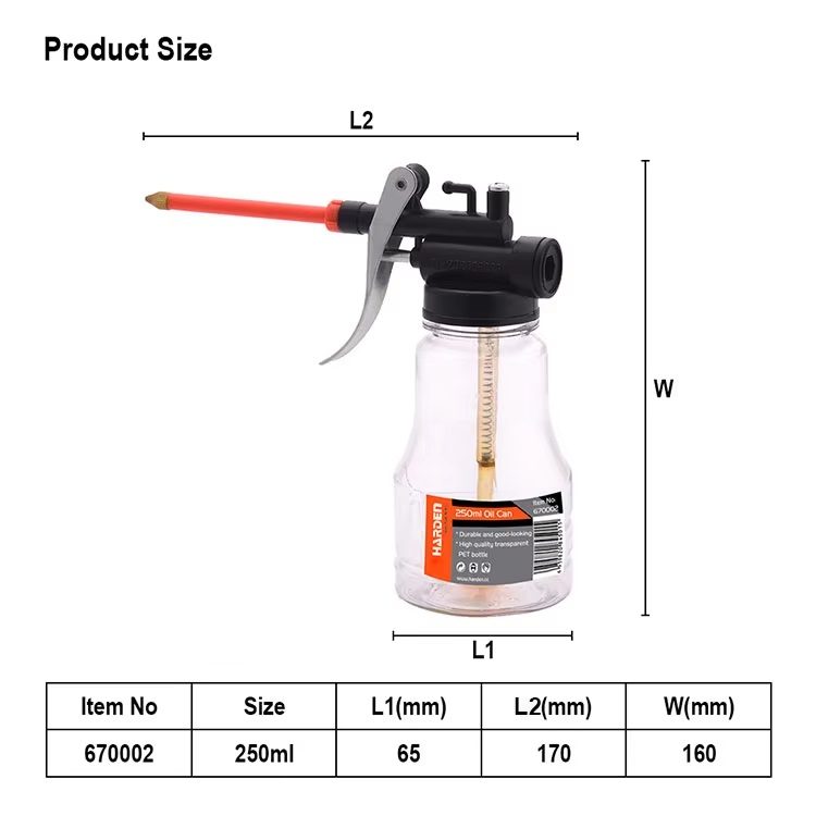 HARDEN 670002 250ml Hand Pump Oil Can; Model: 670002_img_1