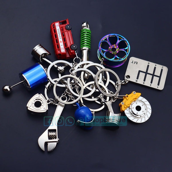 Functionable Keychain Metal Key Ring - Traffic Brake Rotor Turbo Turbine Shock Absorption Wheel Ancient Wrench Gear | Unique Gift for Bike Car Lovers | Price in BD_img_2