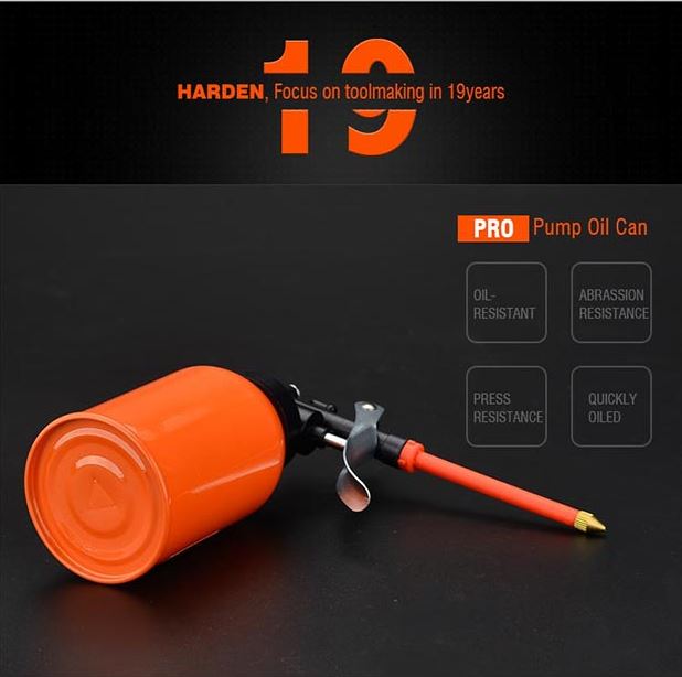 HARDEN 670003 300ml Professional Pump Oil Can – Heavy Duty Steel Body with Flexible Metal Spout; Model : 670003_img_4