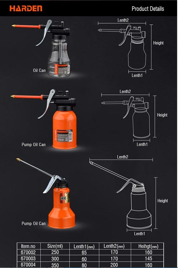 HARDEN 670003 300ml Professional Pump Oil Can – Heavy Duty Steel Body with Flexible Metal Spout; Model : 670003_img_5