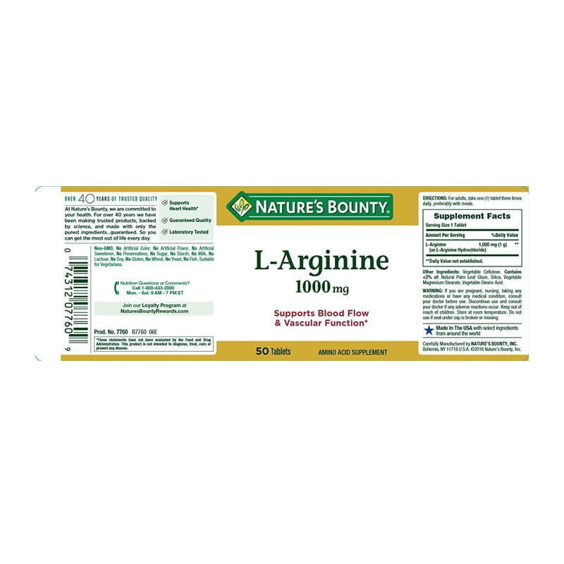 Nature’s Bounty L-Arginine 1000 mg_img_1