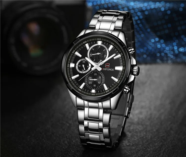 Naviforce 9089 CH – Silver Black