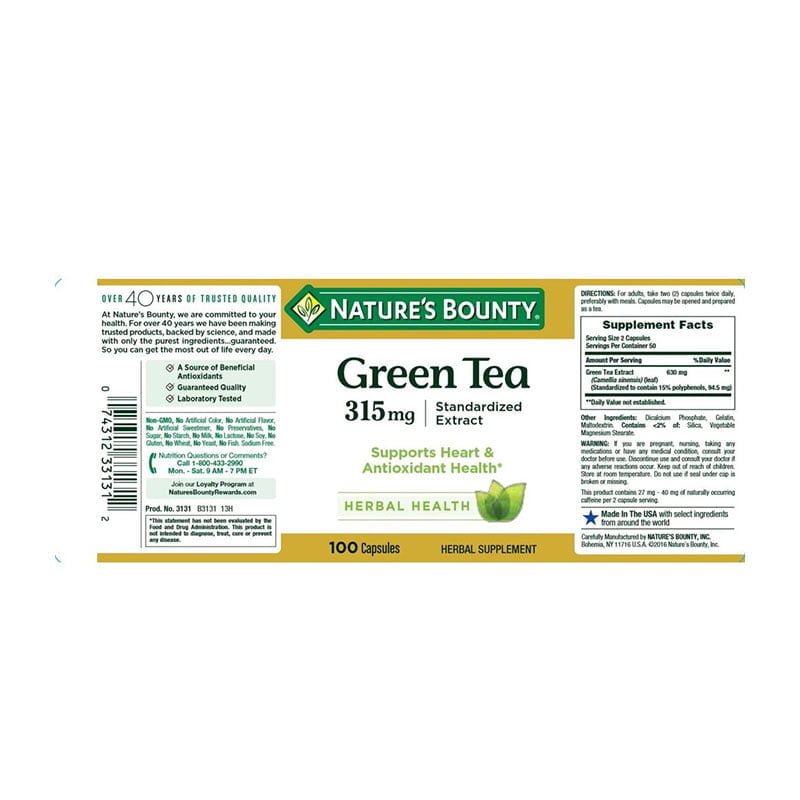 Nature’s Bounty Green Tea Extract 315mg_img_1