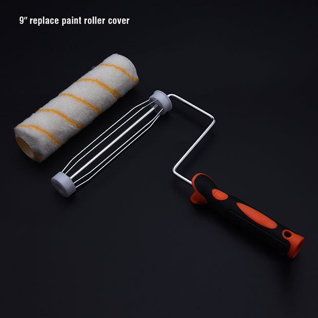 HARDEN 620135 9" Paint Roller and Cover Frame and Paint Roller Cover Microfiber Naps Roller Brush 620135_img_1