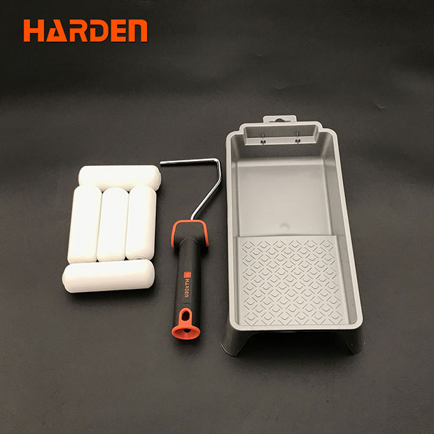 HARDEN 620133 4" 7Pcs Roller Brush Set Cost-effective smart paint roller, painting rollers and brushes, microfiber paint roller set 620133_img_2