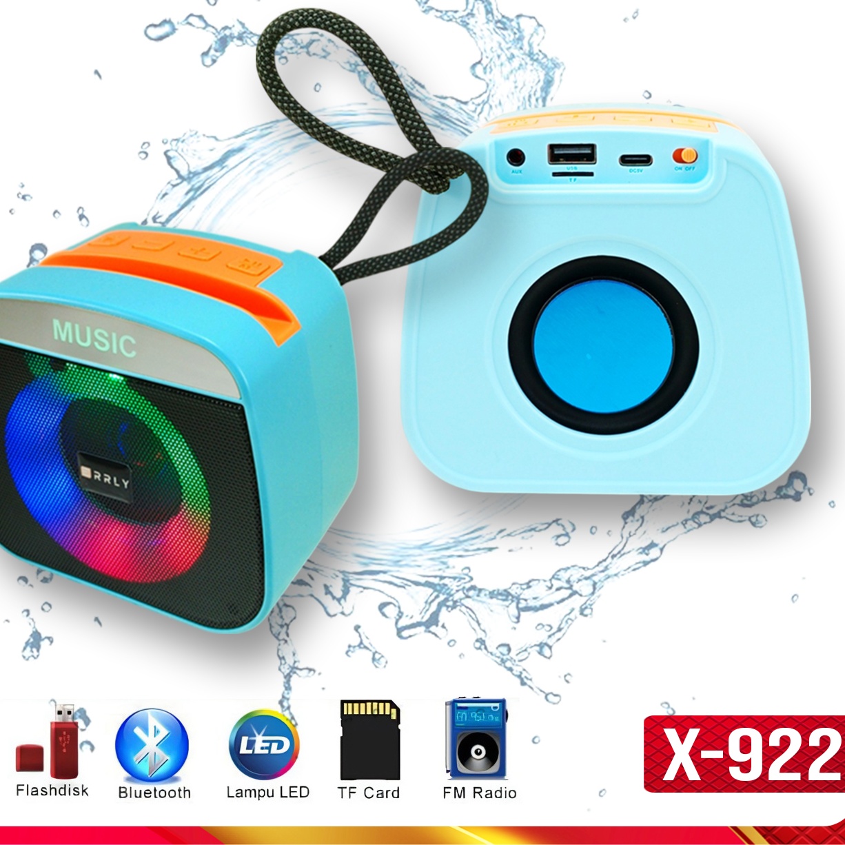X-922 Bluetooth Speaker with RGB Lighting Portable