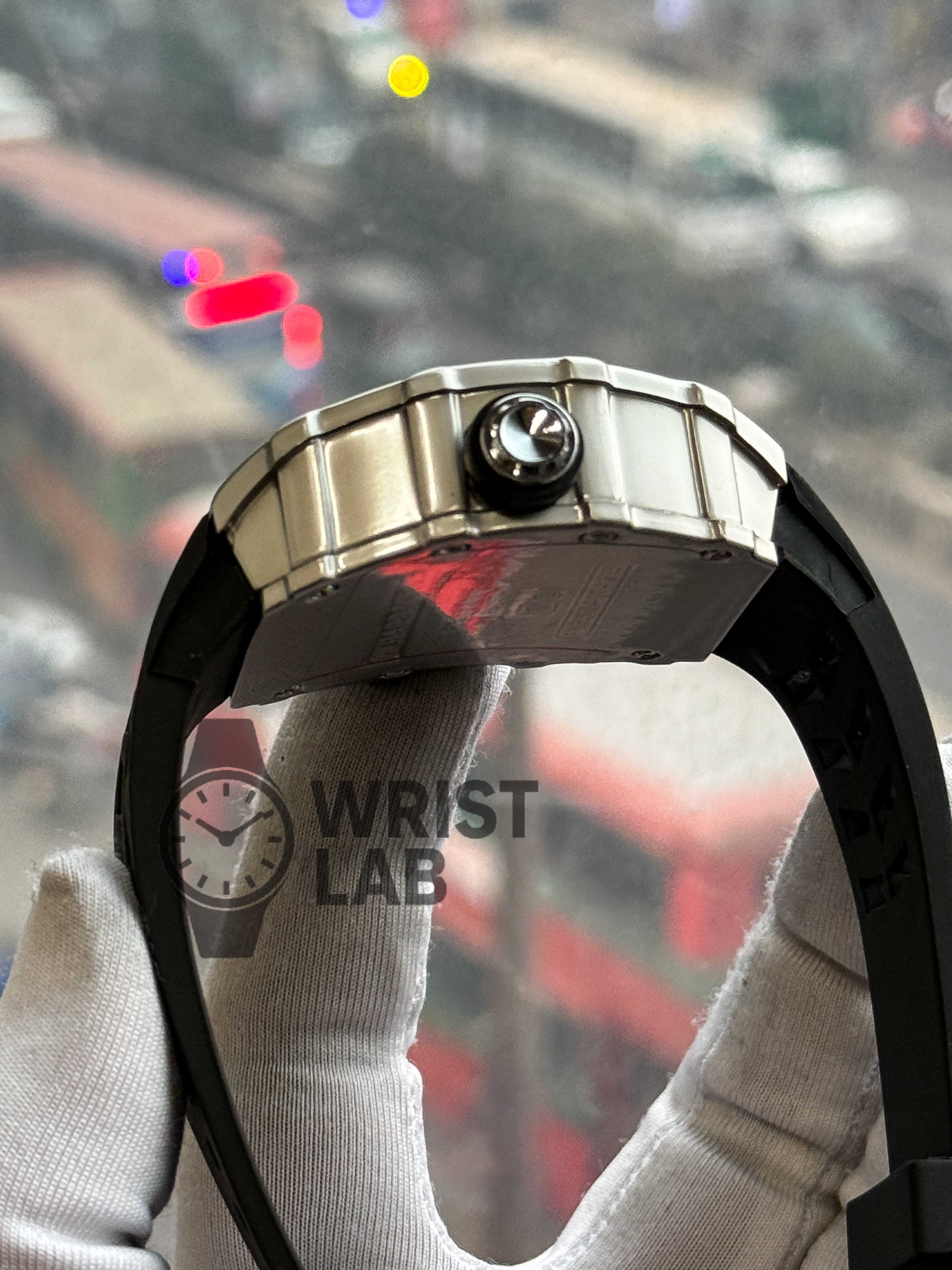 RICHARD MILLE SILVER CASE BLACK BELT_img_3