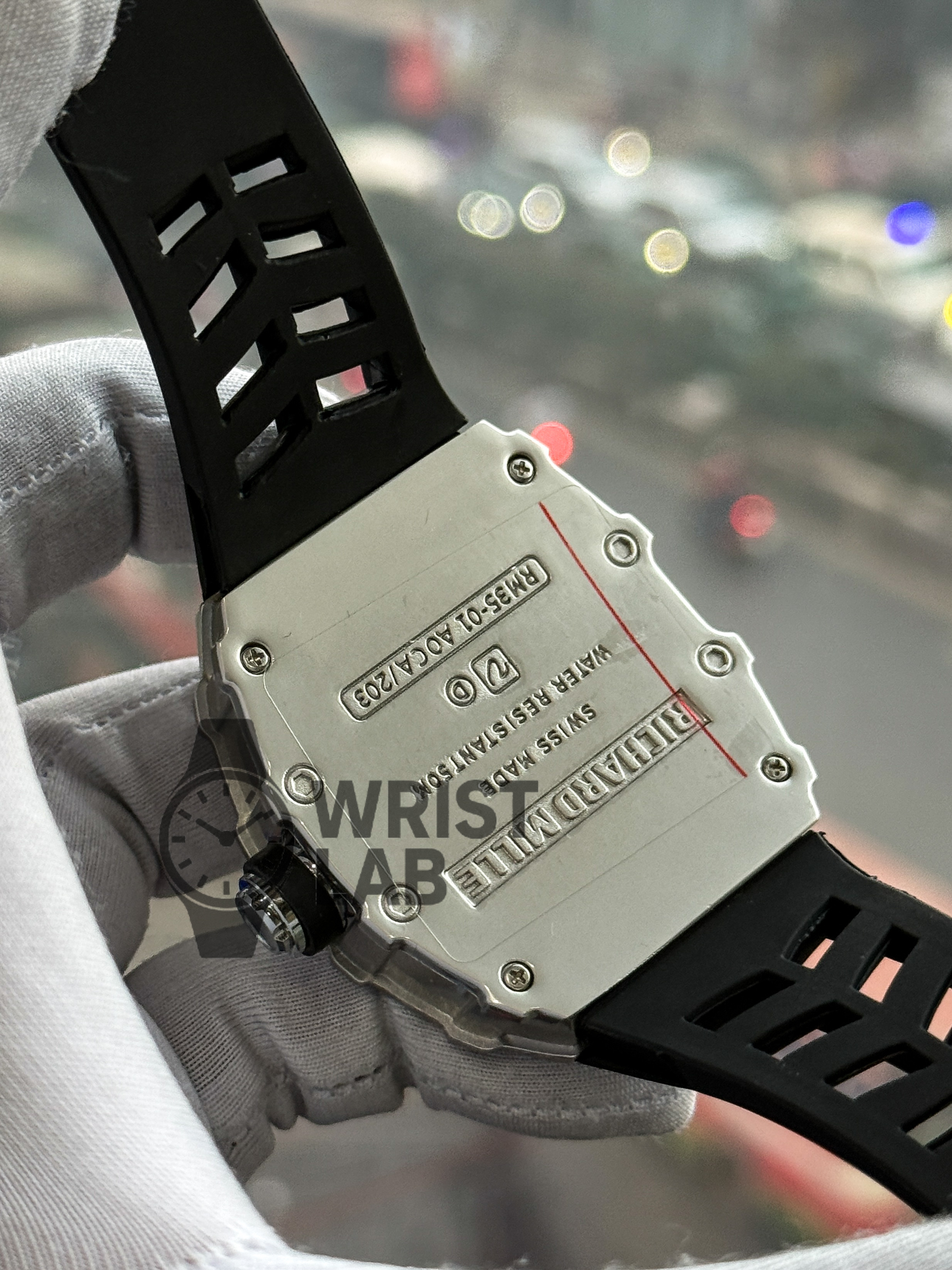 RICHARD MILLE SILVER CASE BLACK BELT_img_4