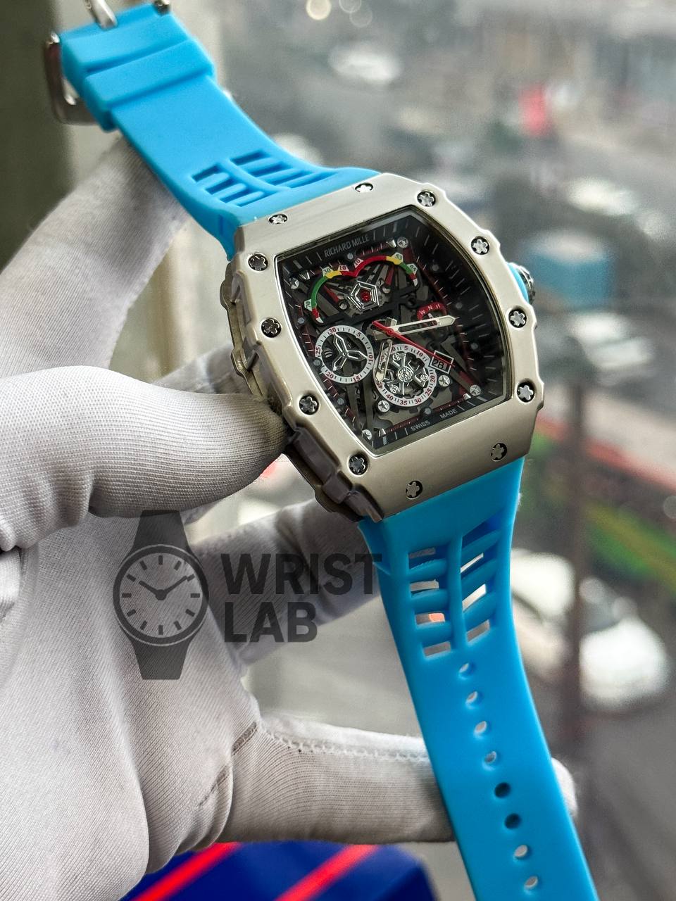 RICHARD MILLE SILVER CASE BLUE BELT_img_0