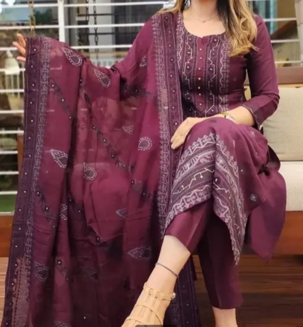Unstitched Exclusive, Fashionable, Stylish and Comfortable, High Quality Three Piece for Women, Three Piece [3 Piece], new dress collection for women, Skin Print Cotton Three Piece For Women_img_0