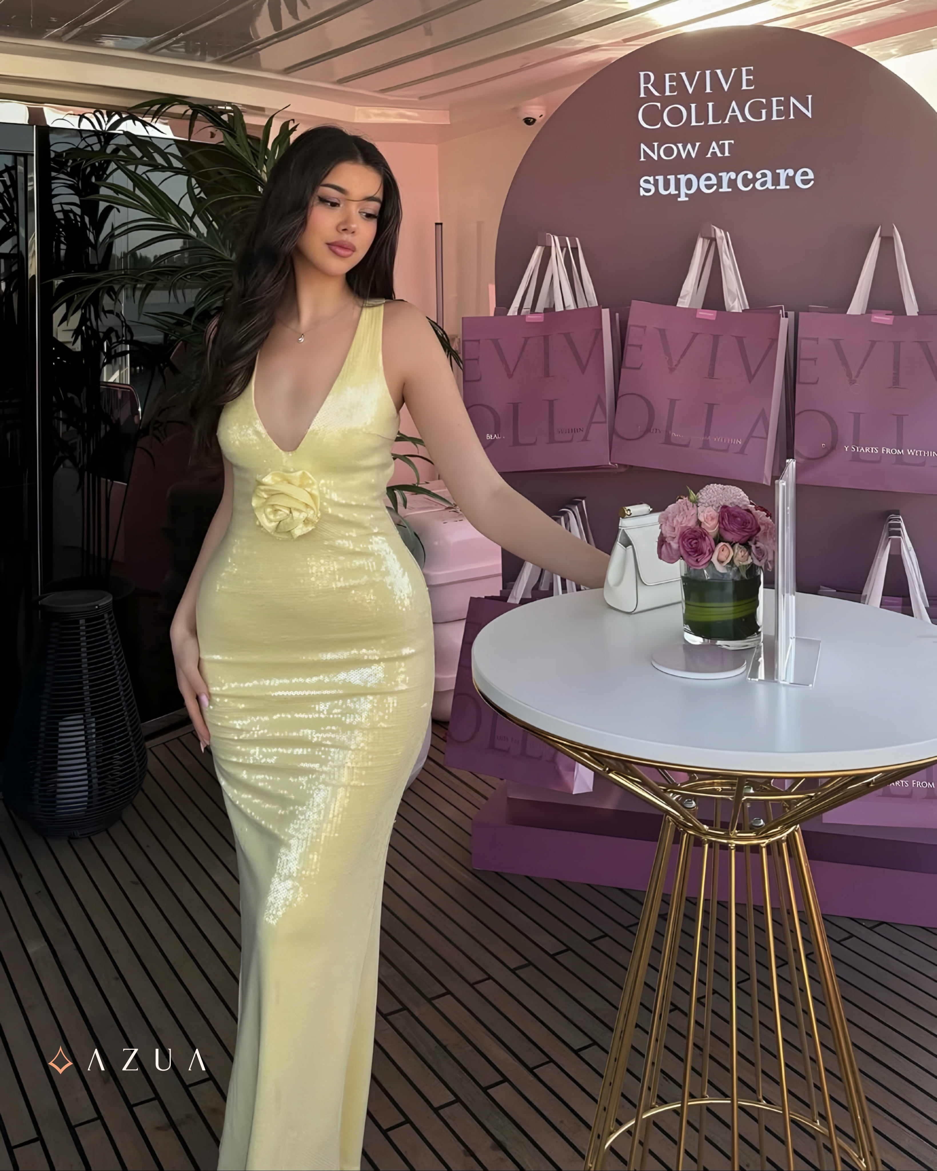 Rose Sequin Maxi Dress - Lemon Yellow_img_0